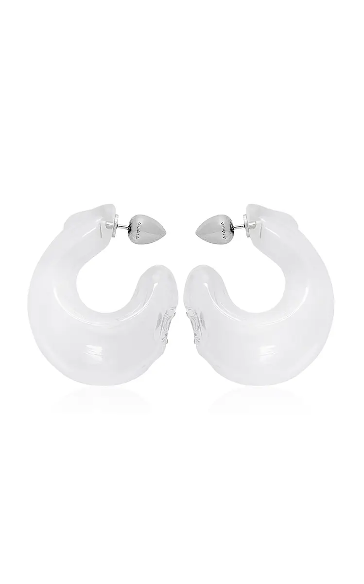 Alaïa Bubble Glass and Brass Hoop Earrings | Thumbnail 6 Alaïa Bubble Glass and Brass Hoop Earrings | Thumbnail 6