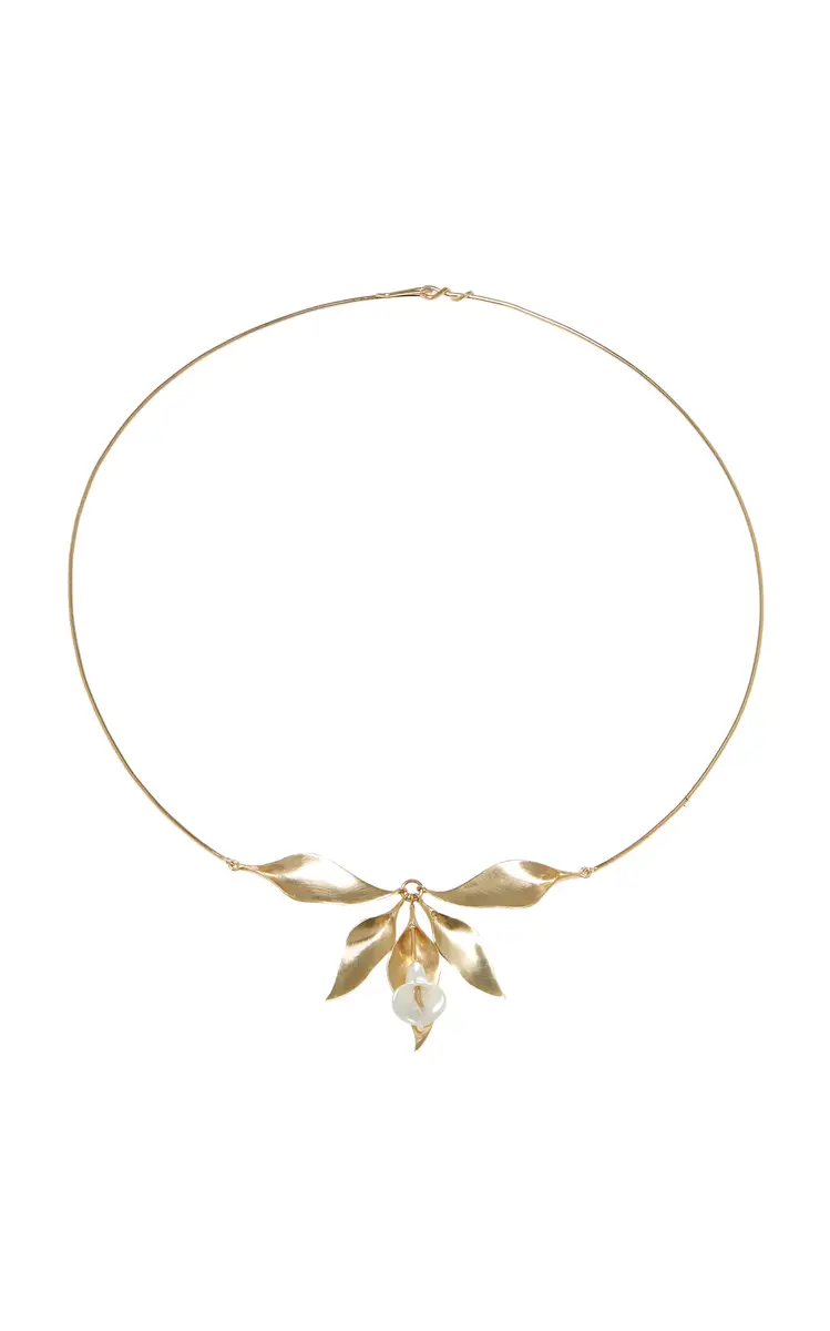 Annette Ferdinandsen Mother Of Pearl Cala Lily Cluster Necklace | Image 1 Annette Ferdinandsen Mother Of Pearl Cala Lily Cluster Necklace | Image 1