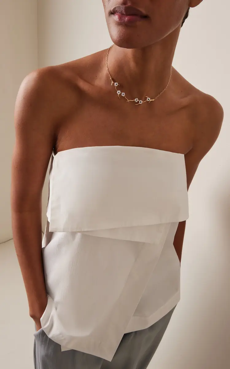 Annette Ferdinandsen Mother of Pearl and Sapphire Blossom Branch Choker Necklace | Thumbnail 2 Annette Ferdinandsen Mother of Pearl and Sapphire Blossom Branch Choker Necklace | Thumbnail 2