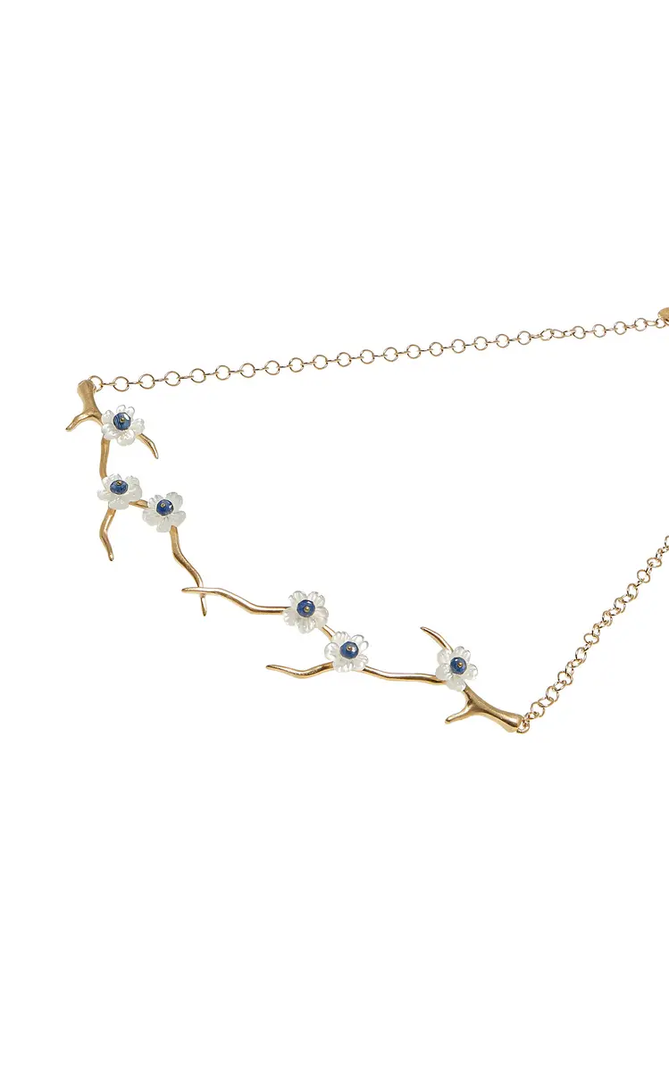 Annette Ferdinandsen Mother of Pearl and Sapphire Blossom Branch Choker Necklace | Thumbnail 3 Annette Ferdinandsen Mother of Pearl and Sapphire Blossom Branch Choker Necklace | Thumbnail 3