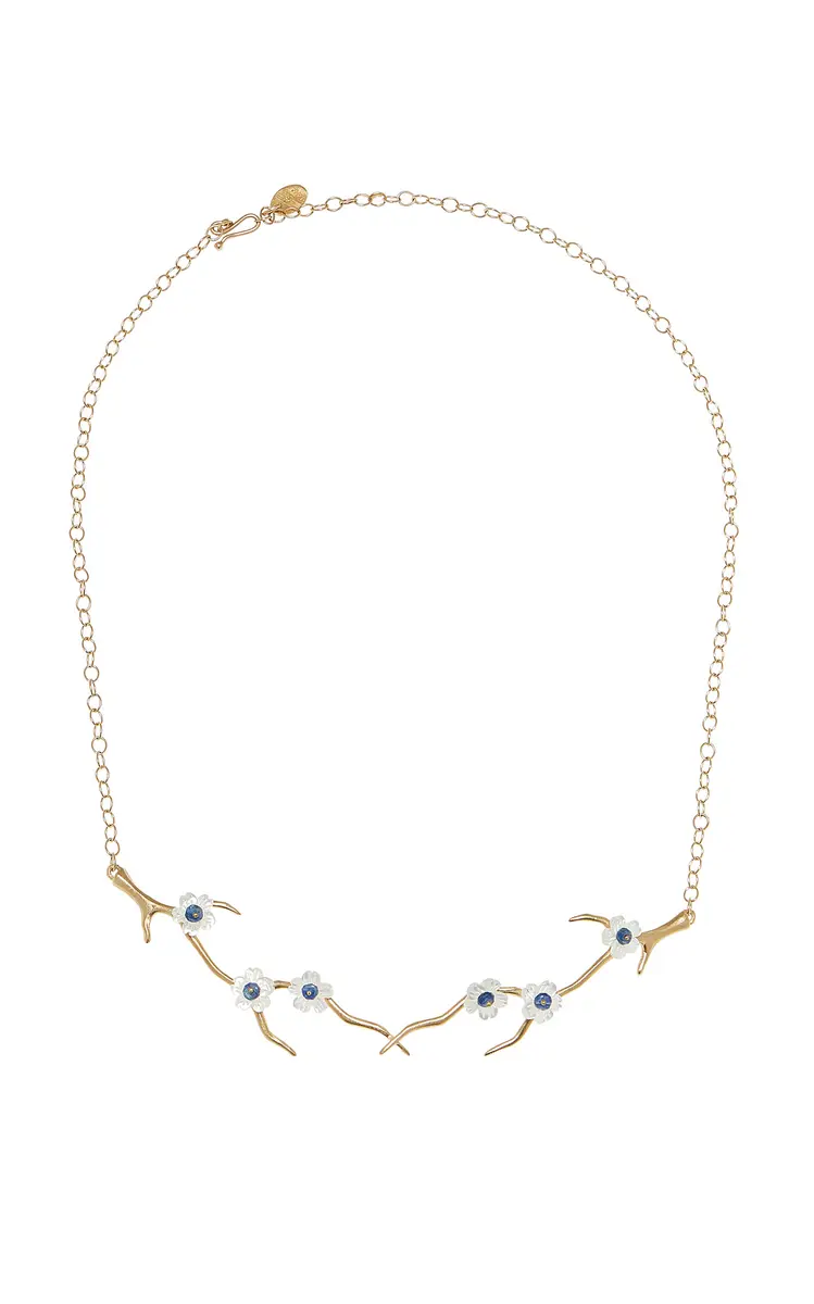 Annette Ferdinandsen Mother of Pearl and Sapphire Blossom Branch Choker Necklace | Thumbnail 4 Annette Ferdinandsen Mother of Pearl and Sapphire Blossom Branch Choker Necklace | Thumbnail 4