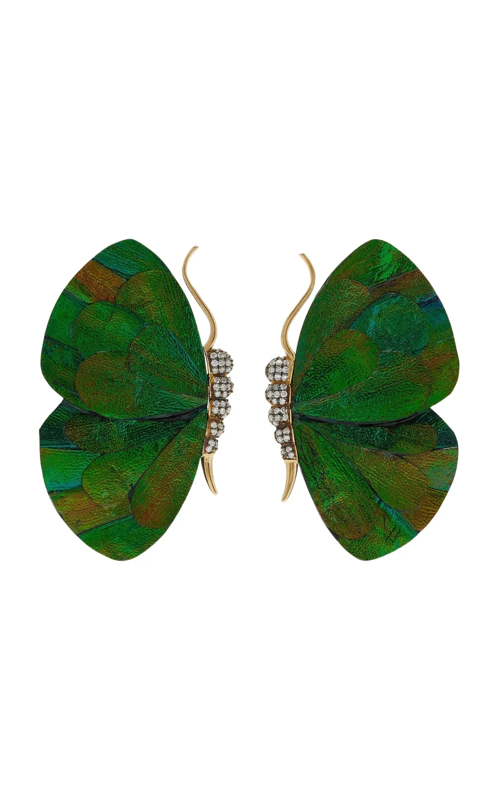 Beetle Wing Marquetry Butterfly Earrings