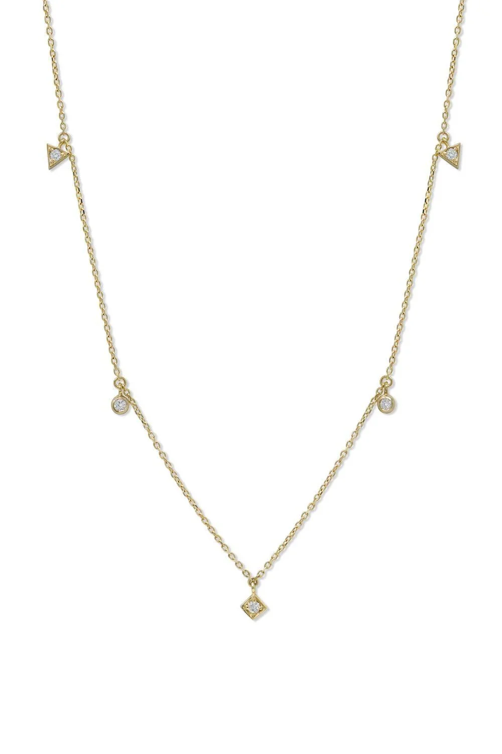 Anzie Cléo Erika Floating Geometric Crew Necklace