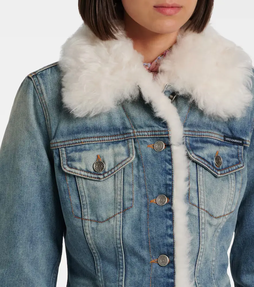 Dolce & Gabbana Shearling-trimmed denim jacket | Thumbnail 7 Dolce & Gabbana Shearling-trimmed denim jacket | Thumbnail 7