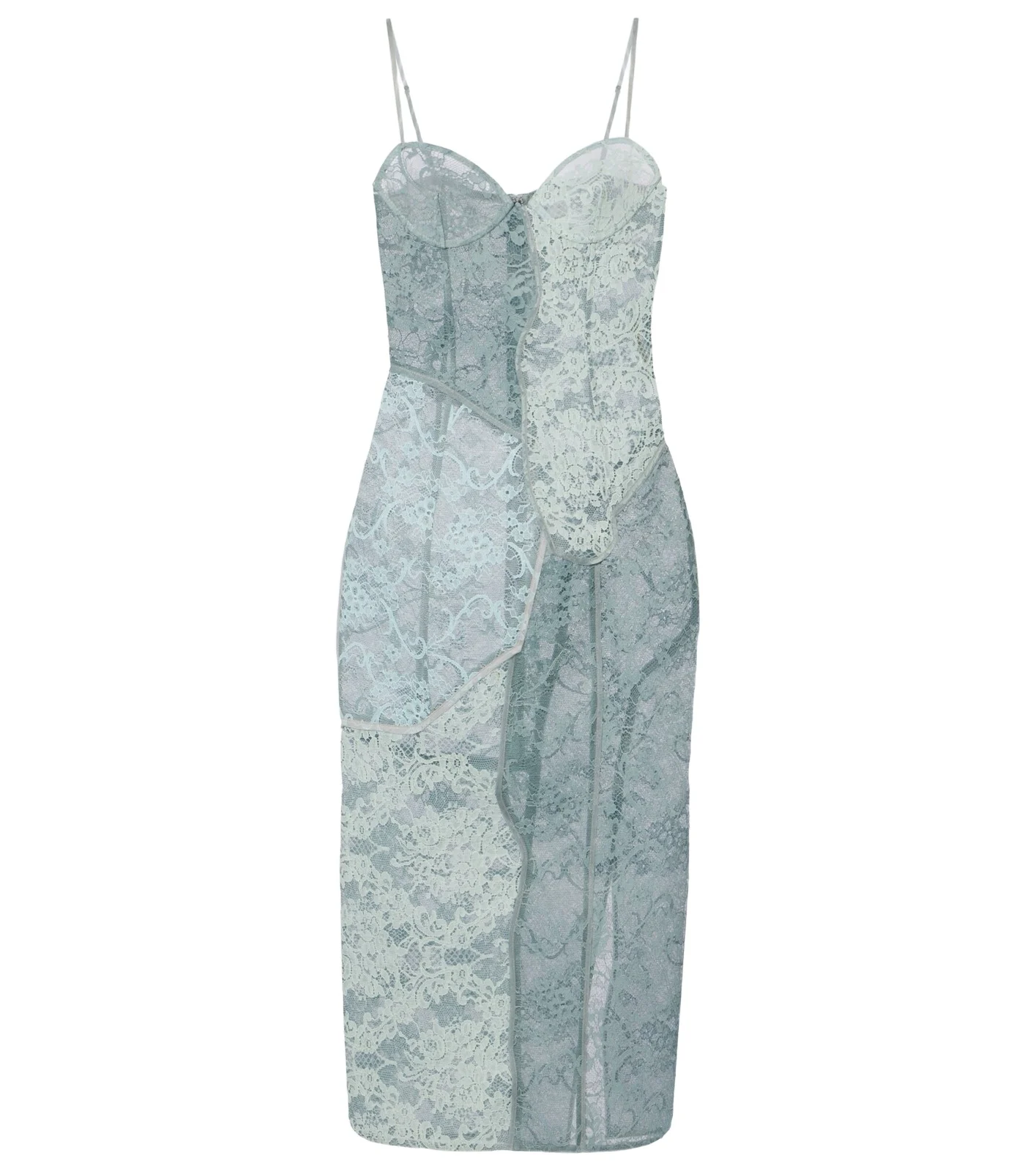 Acne Studios Paneled cotton-blend lace midi dress