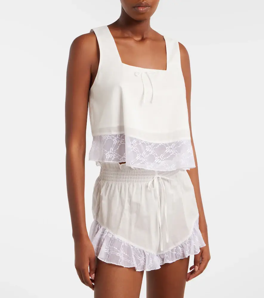 Montce Lace-trimmed cotton shorts | Thumbnail 2 Montce Lace-trimmed cotton shorts | Thumbnail 2