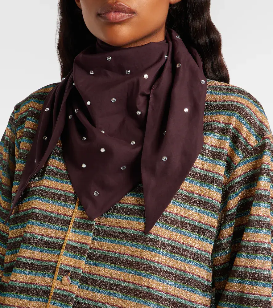Oséree Oséree Embellished cotton and silk scarf | Thumbnail 4