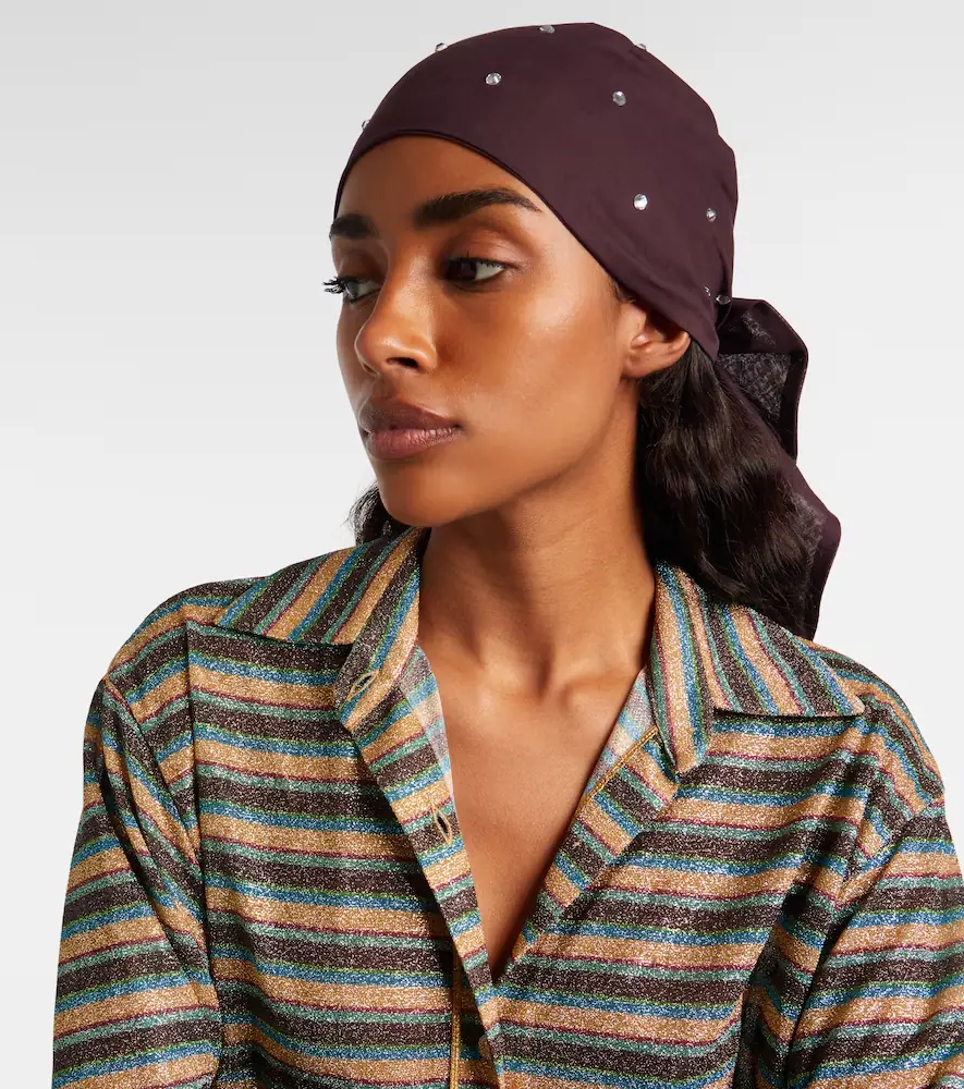 Oséree Oséree Embellished cotton and silk scarf | Thumbnail 5