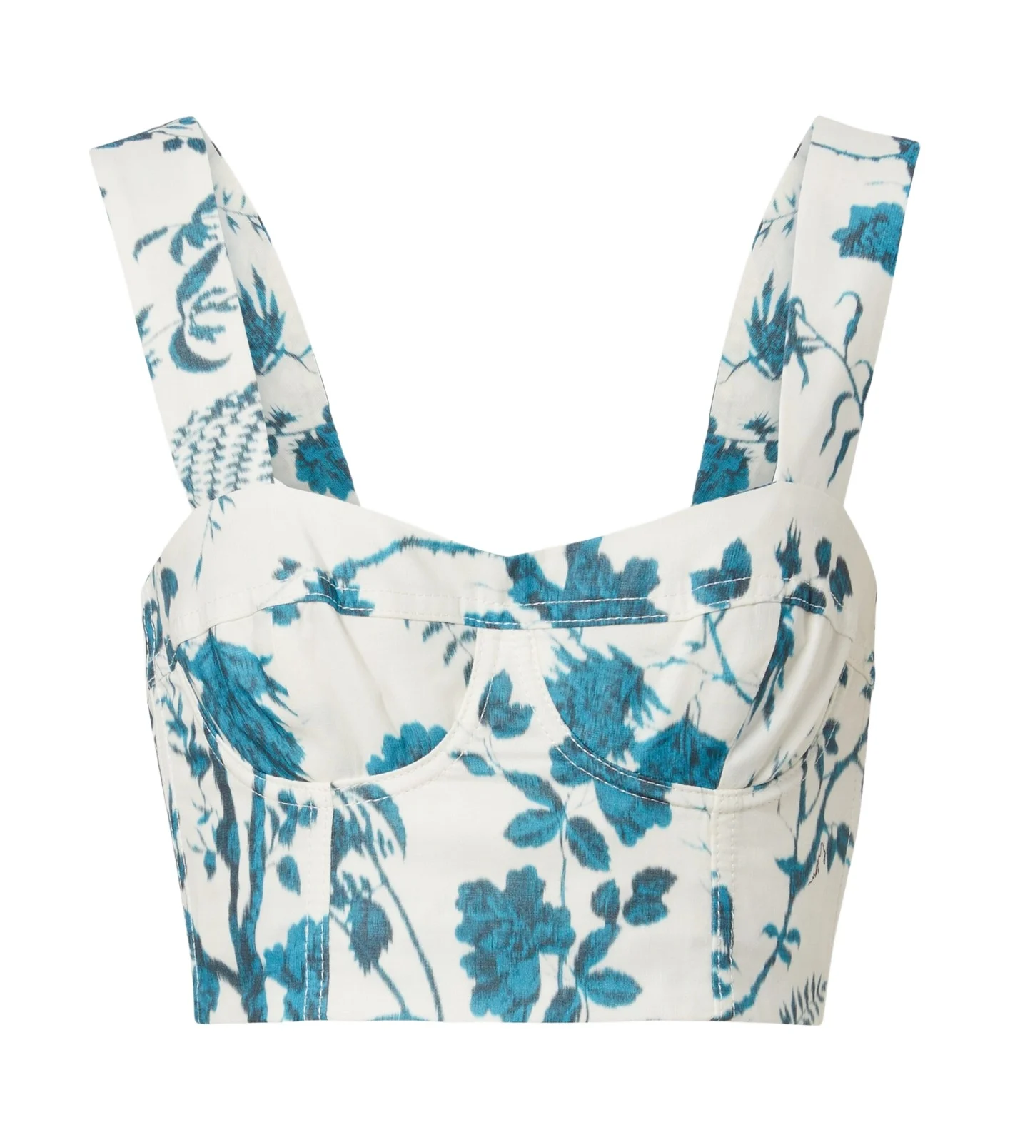Floral cotton and linen crop top Floral cotton and linen crop top