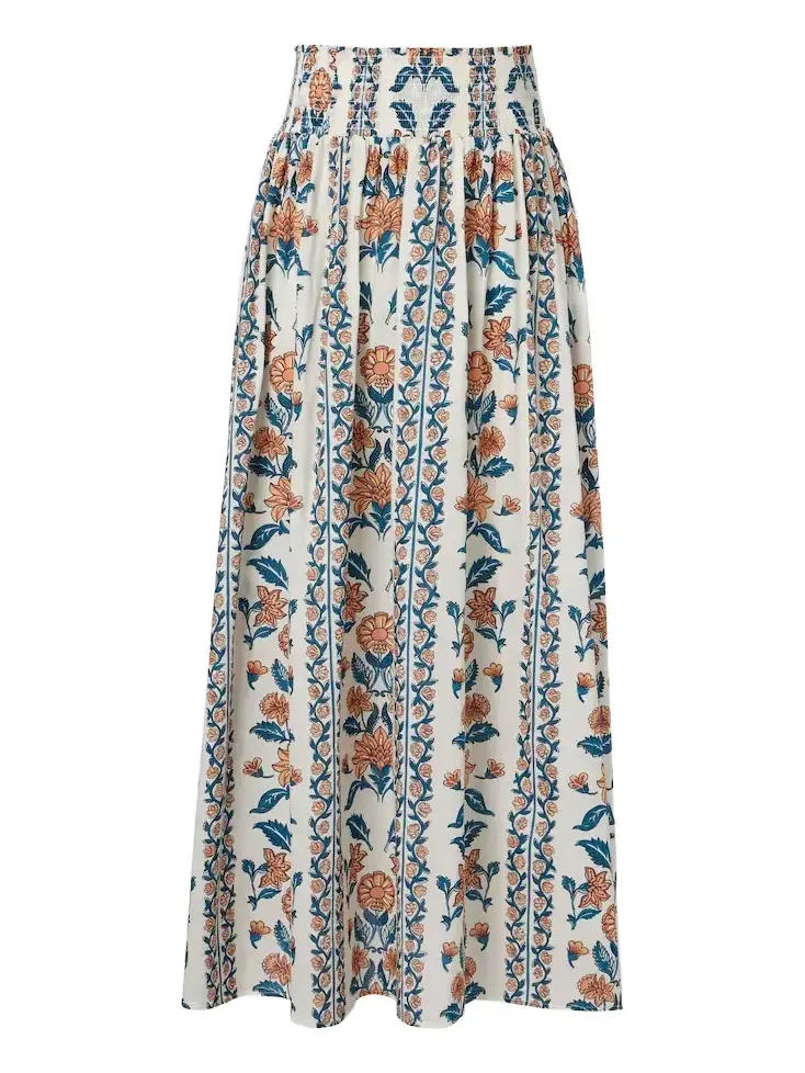 Winona floral cotton maxi skirt