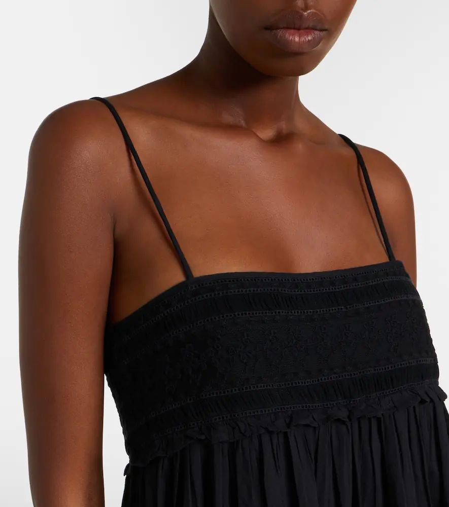 Posse Danielle lace-trimmed cotton midi dress | Thumbnail 3