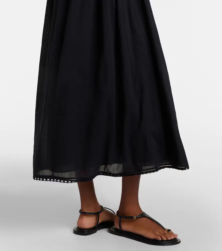 Posse Danielle lace-trimmed cotton midi dress | Thumbnail 4