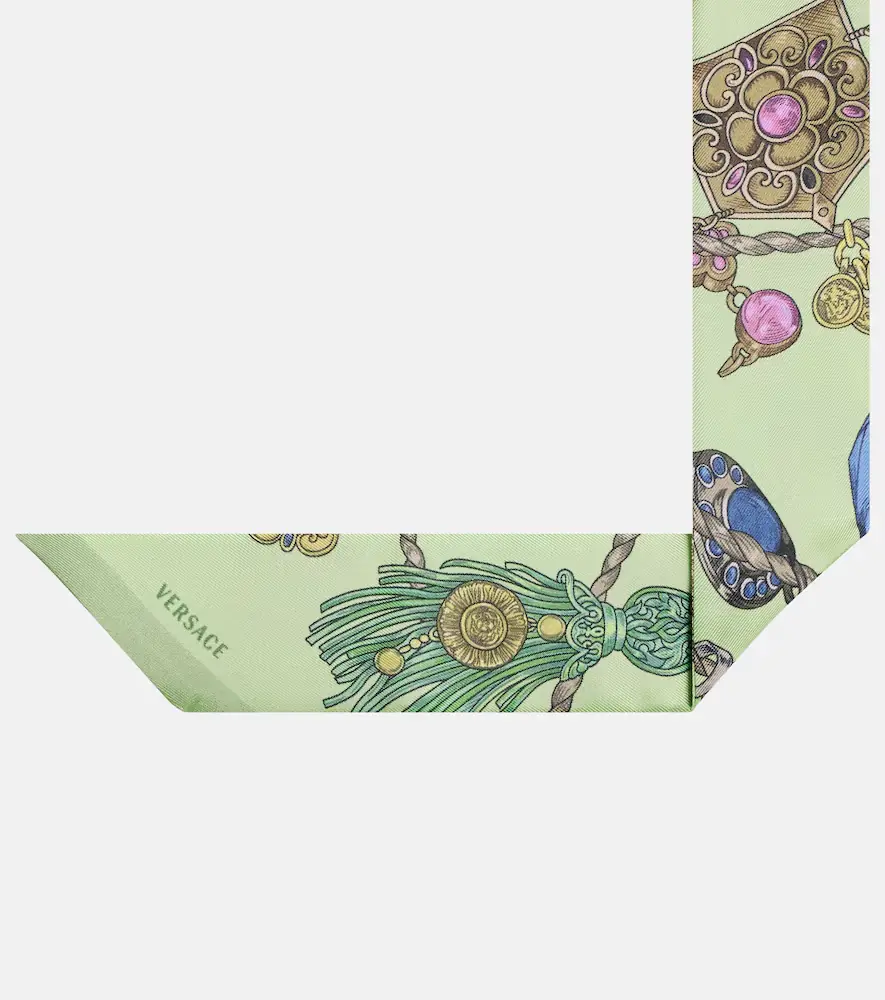 Versace Floral silk twill scarf | Thumbnail 2