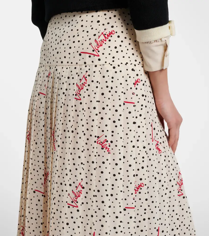 Valentino Garavani Polka-dot silk crêpe de chine midi skirt | Thumbnail 4 Valentino Garavani Polka-dot silk crêpe de chine midi skirt | Thumbnail 4