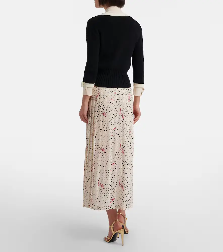 Valentino Garavani Polka-dot silk crêpe de chine midi skirt | Thumbnail 5 Valentino Garavani Polka-dot silk crêpe de chine midi skirt | Thumbnail 5