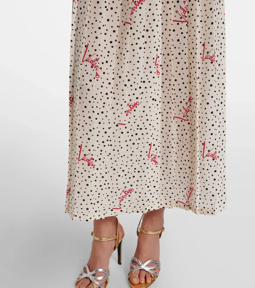 Valentino Garavani Polka-dot silk crêpe de chine midi skirt | Thumbnail 6 Valentino Garavani Polka-dot silk crêpe de chine midi skirt | Thumbnail 6