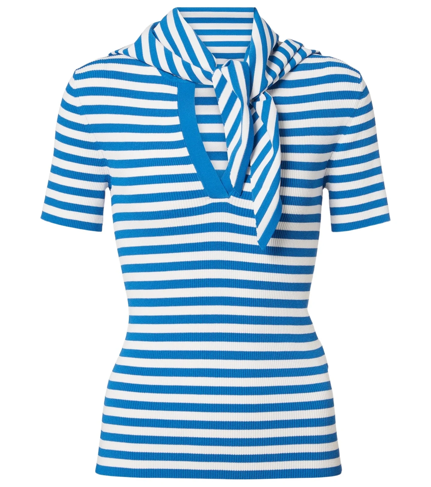 Striped scarf-detail knitted top Striped scarf-detail knitted top