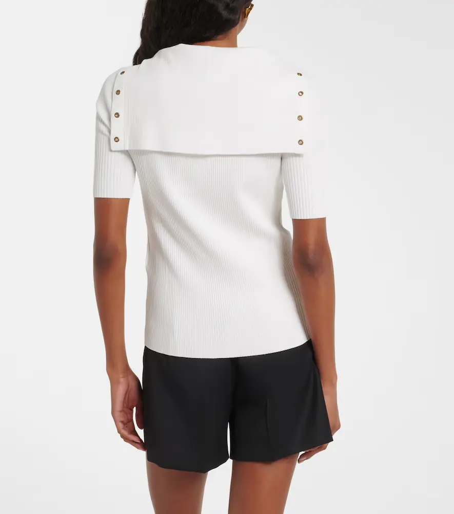 Max Mara Ribbed-knit lace-up top | Thumbnail 6 Max Mara Ribbed-knit lace-up top | Thumbnail 6