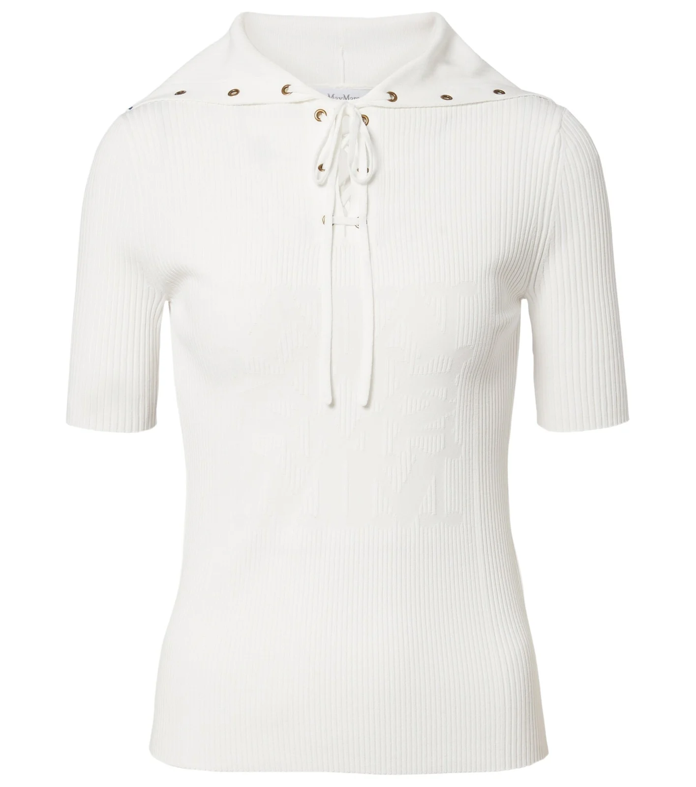 Ribbed-knit lace-up top Ribbed-knit lace-up top