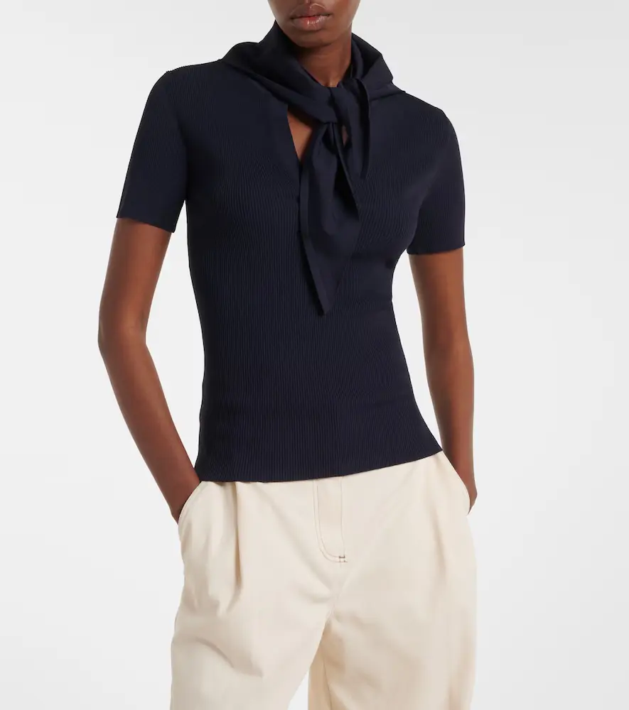 Max Mara Scarf-detail knitted top | Thumbnail 5 Max Mara Scarf-detail knitted top | Thumbnail 5