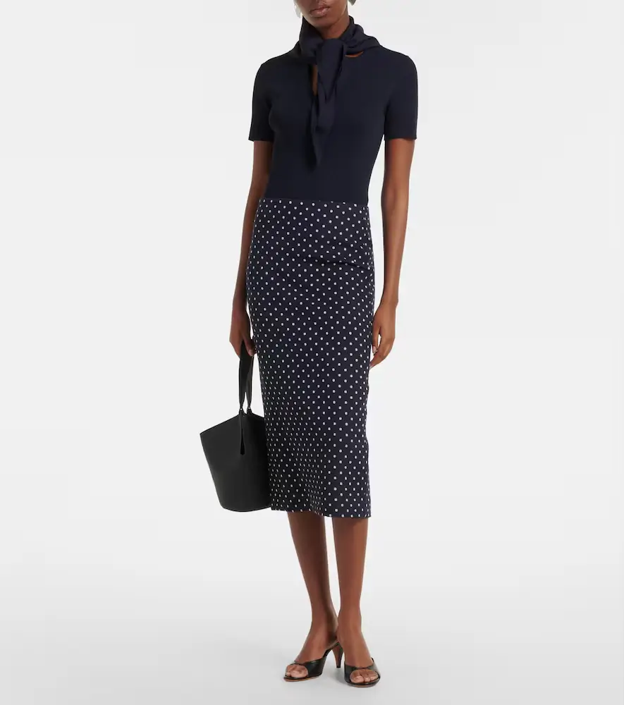 Max Mara Polka-dot jersey midi skirt | Thumbnail 3 Max Mara Polka-dot jersey midi skirt | Thumbnail 3
