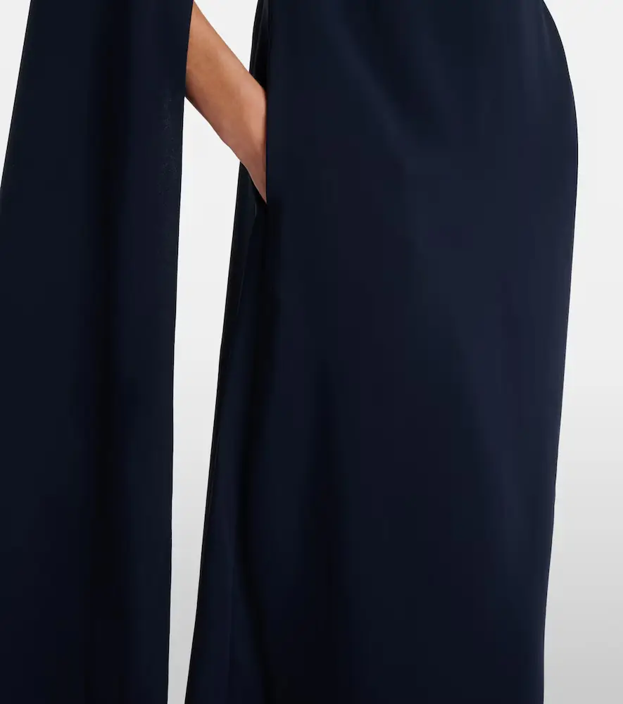 Oscar de la Renta Embroidered caped silk-blend gown | Thumbnail 3