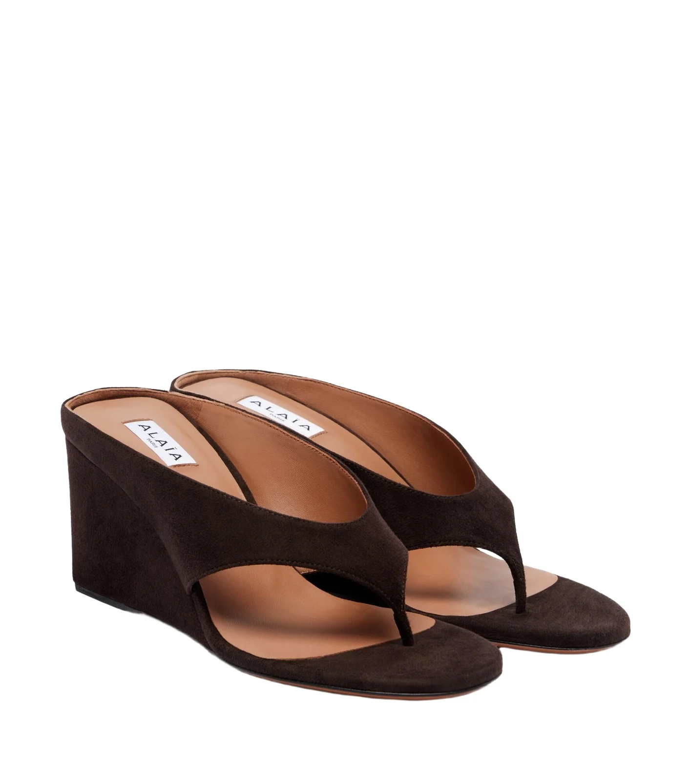 Alaïa Cube suede wedge sandals