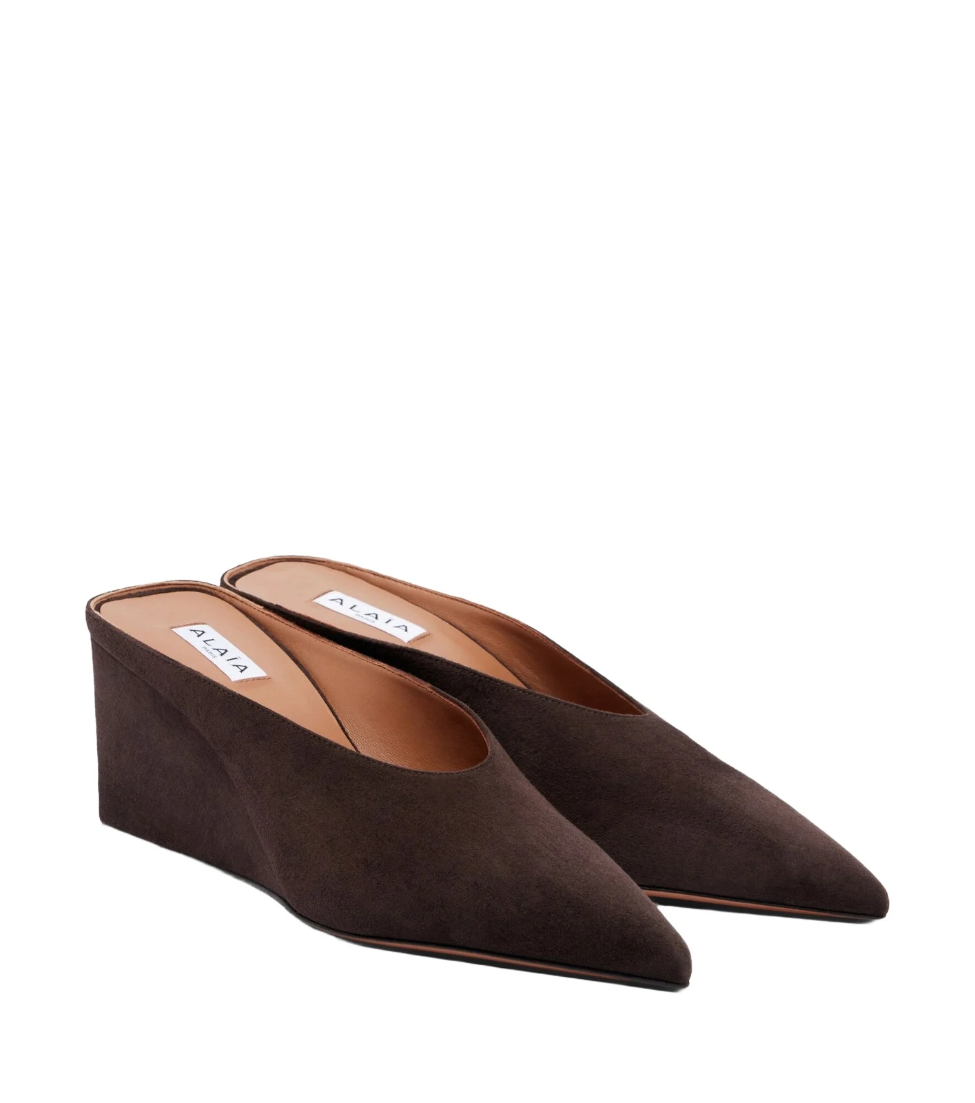Alaïa Cube suede wedge mules Alaïa Cube suede wedge mules