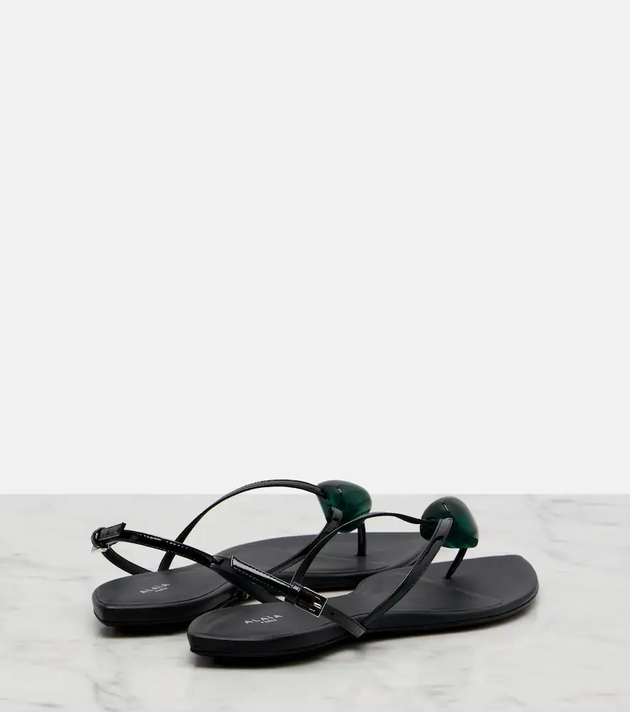 Alaïa Alaïa Embellished patent leather thong sandals | Thumbnail 2 Alaïa Alaïa Embellished patent leather thong sandals | Thumbnail 2