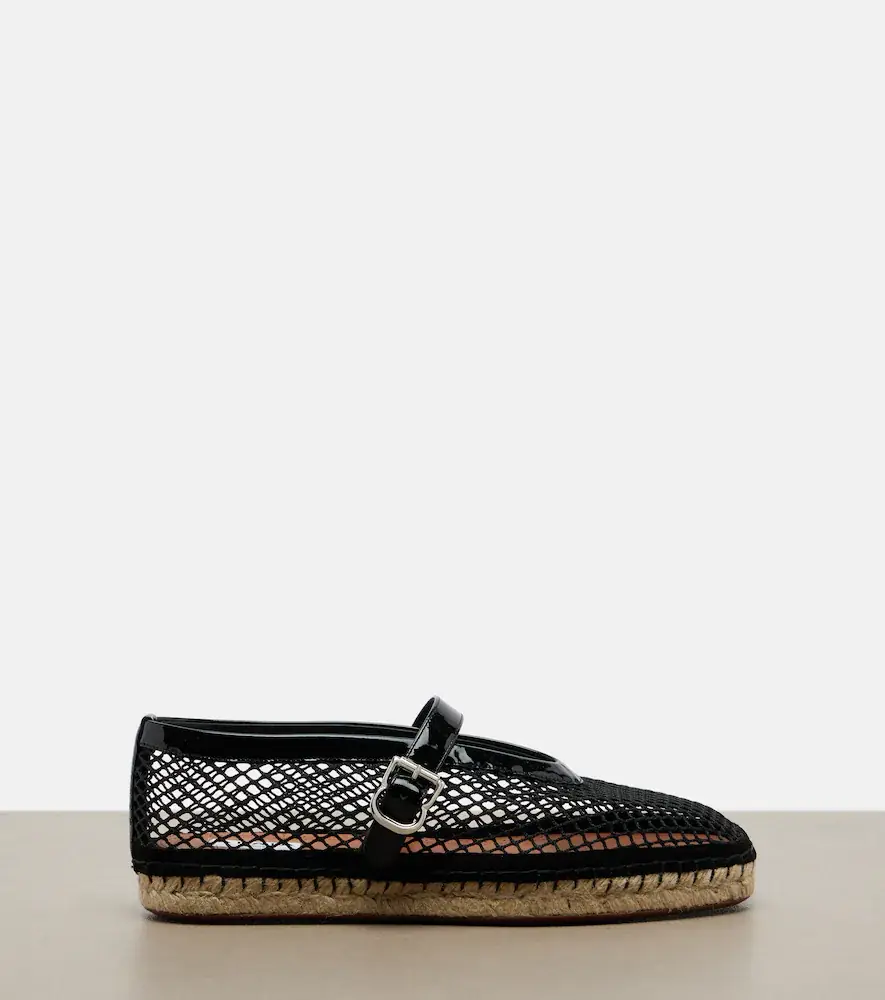 Alaïa Alaïa Fishnet leather-trimmed espadrilles | Thumbnail 3 Alaïa Alaïa Fishnet leather-trimmed espadrilles | Thumbnail 3