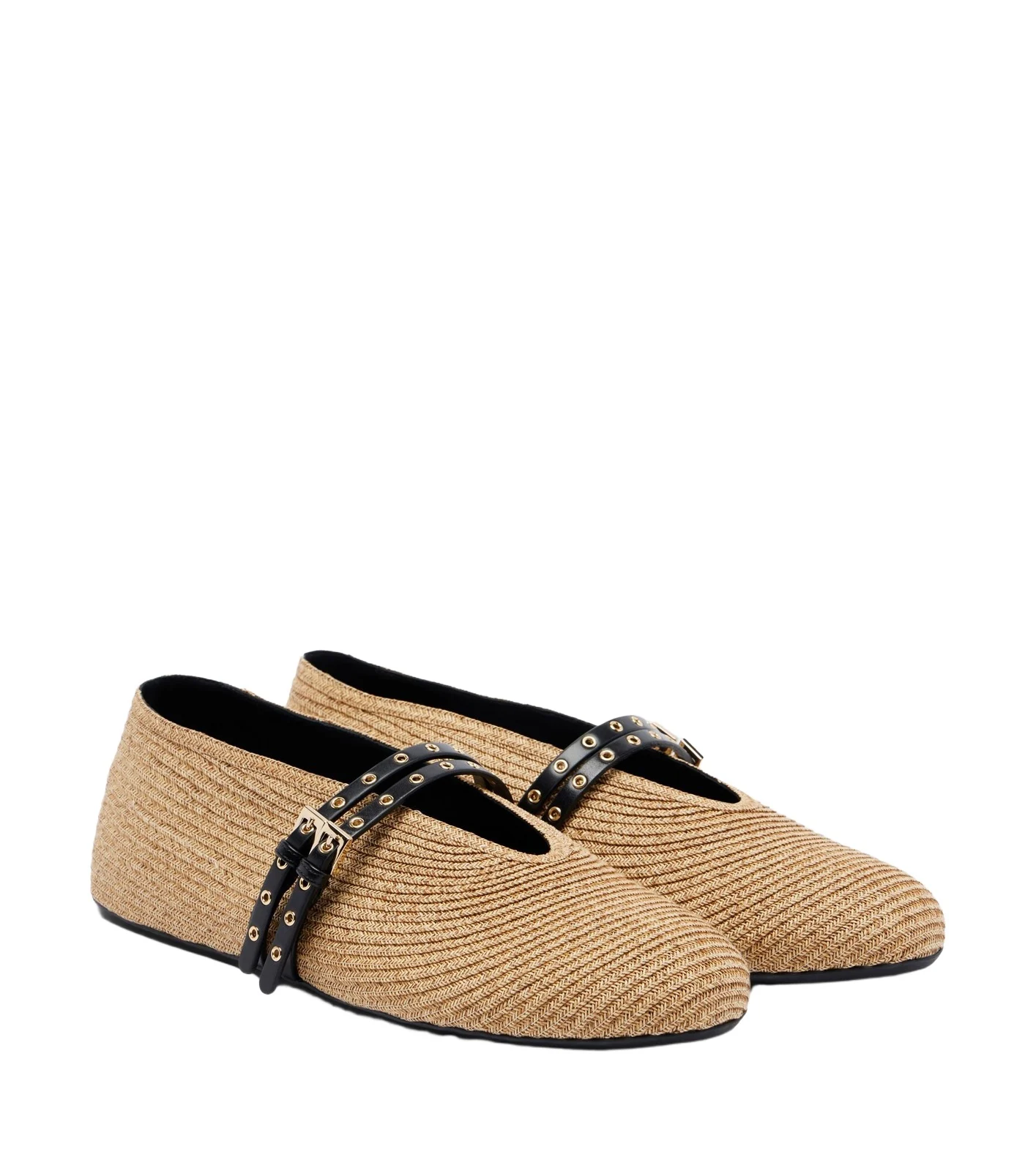 Alaïa Alaïa Woven leather-trimmed ballet flats