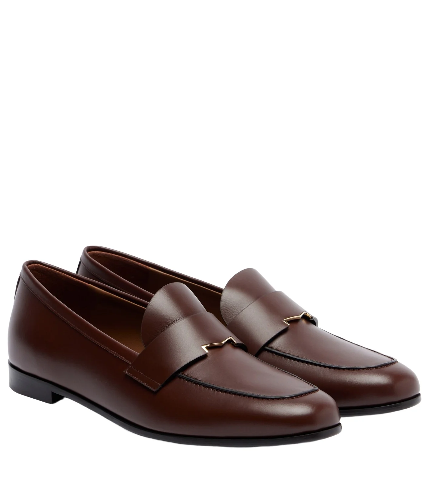 Embellished leather penny loafers Embellished leather penny loafers