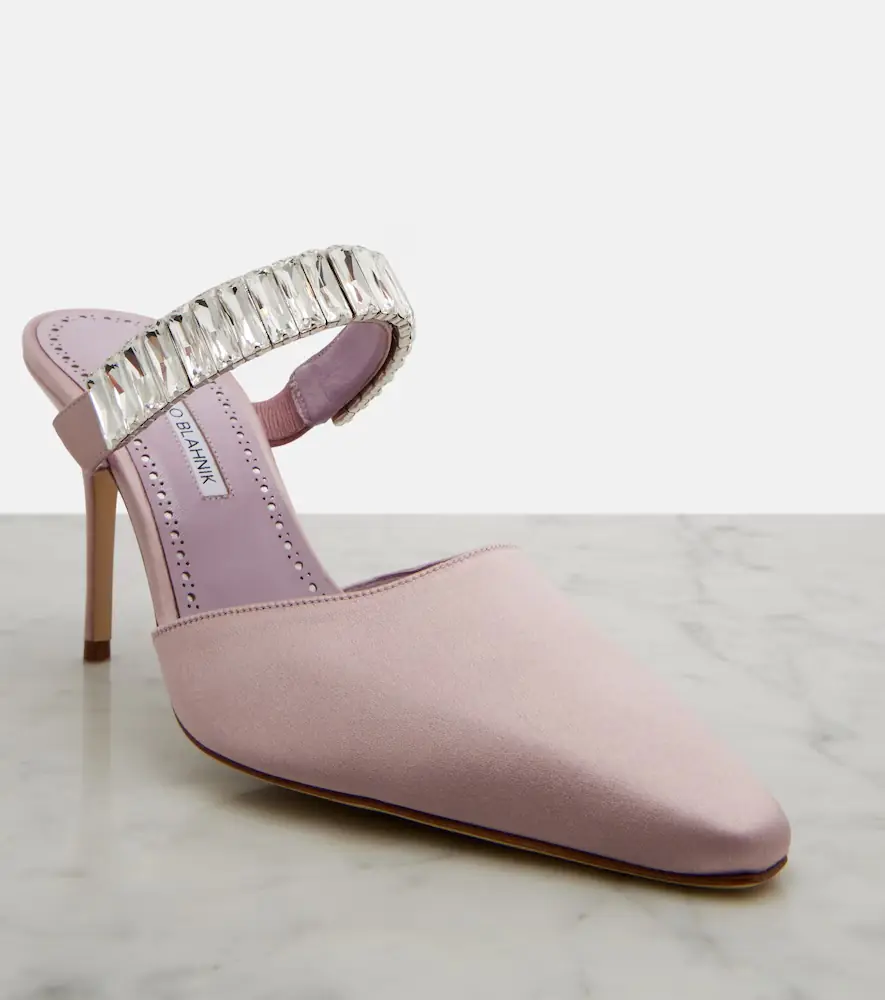 Manolo Blahnik Zumbon embellished satin mules | Thumbnail 3
