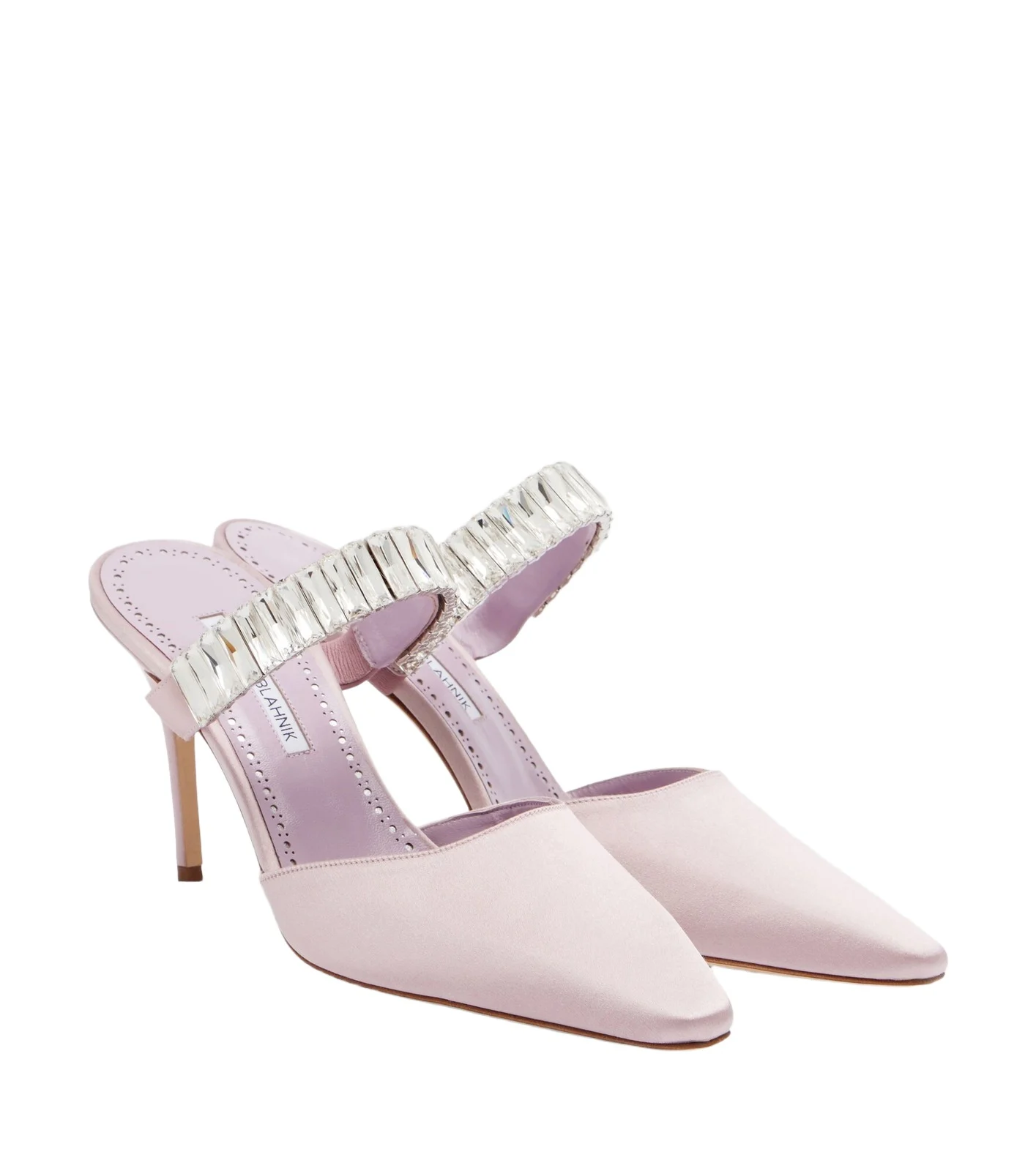 Manolo Blahnik Zumbon embellished satin mules