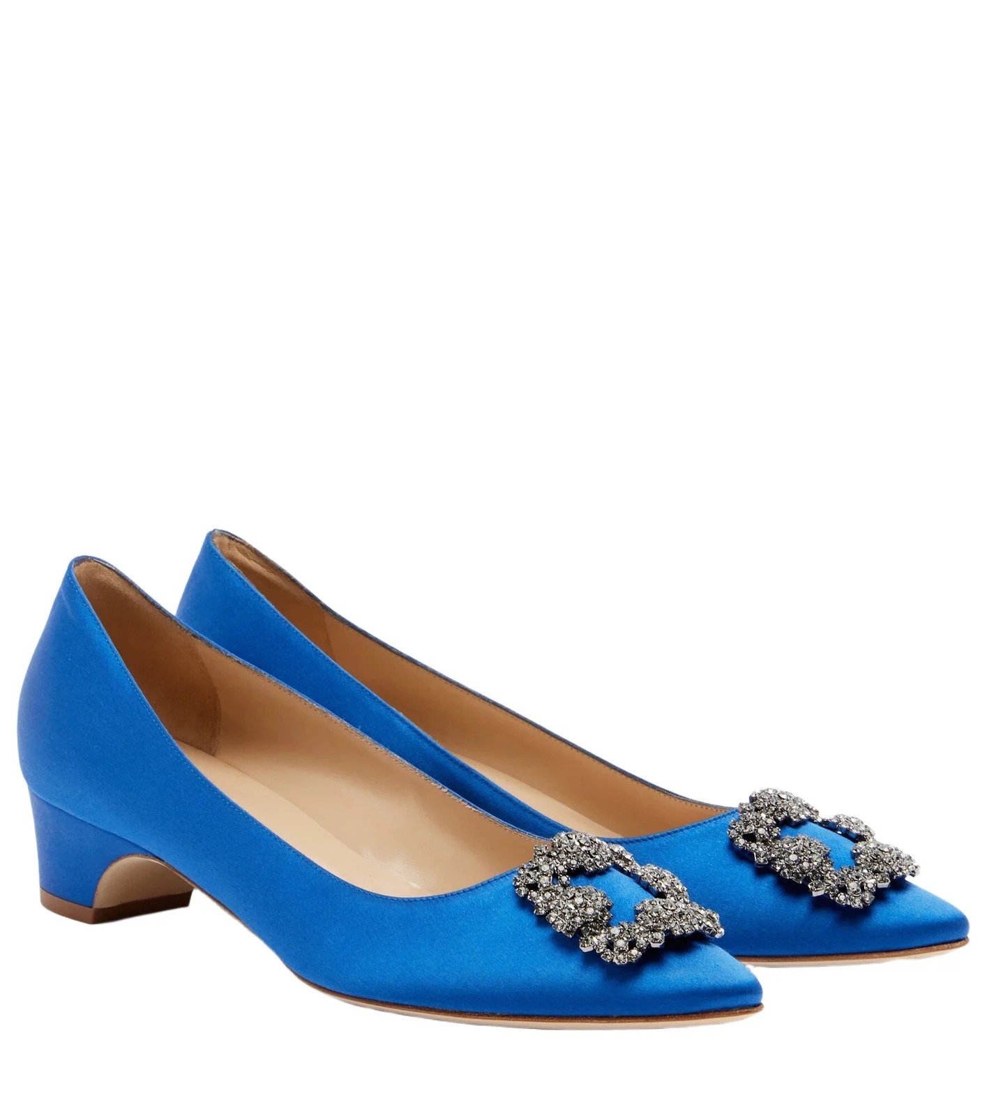 Hangisi embellished satin pumps Hangisi embellished satin pumps