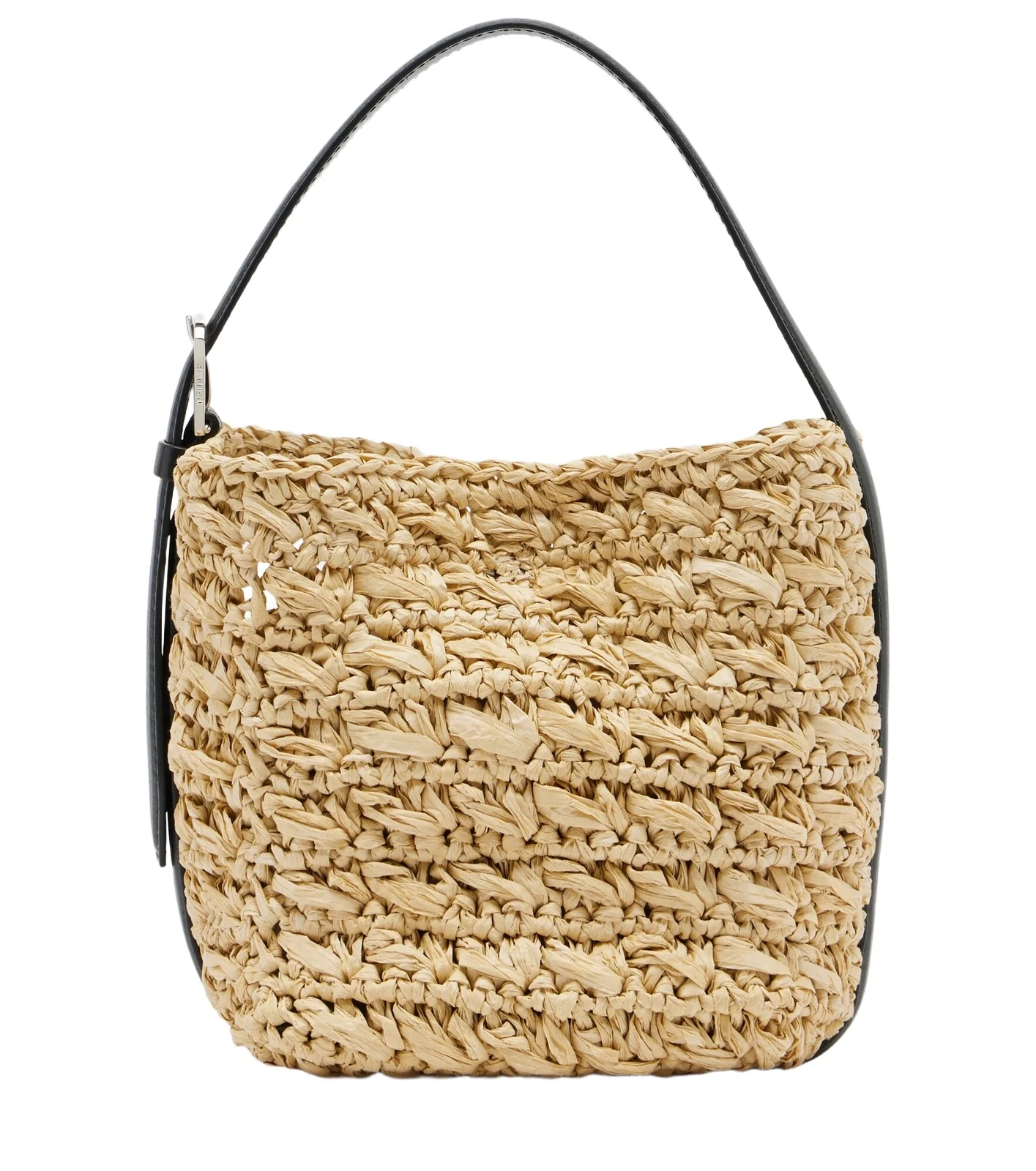 Belted Small raffia top-handle bag