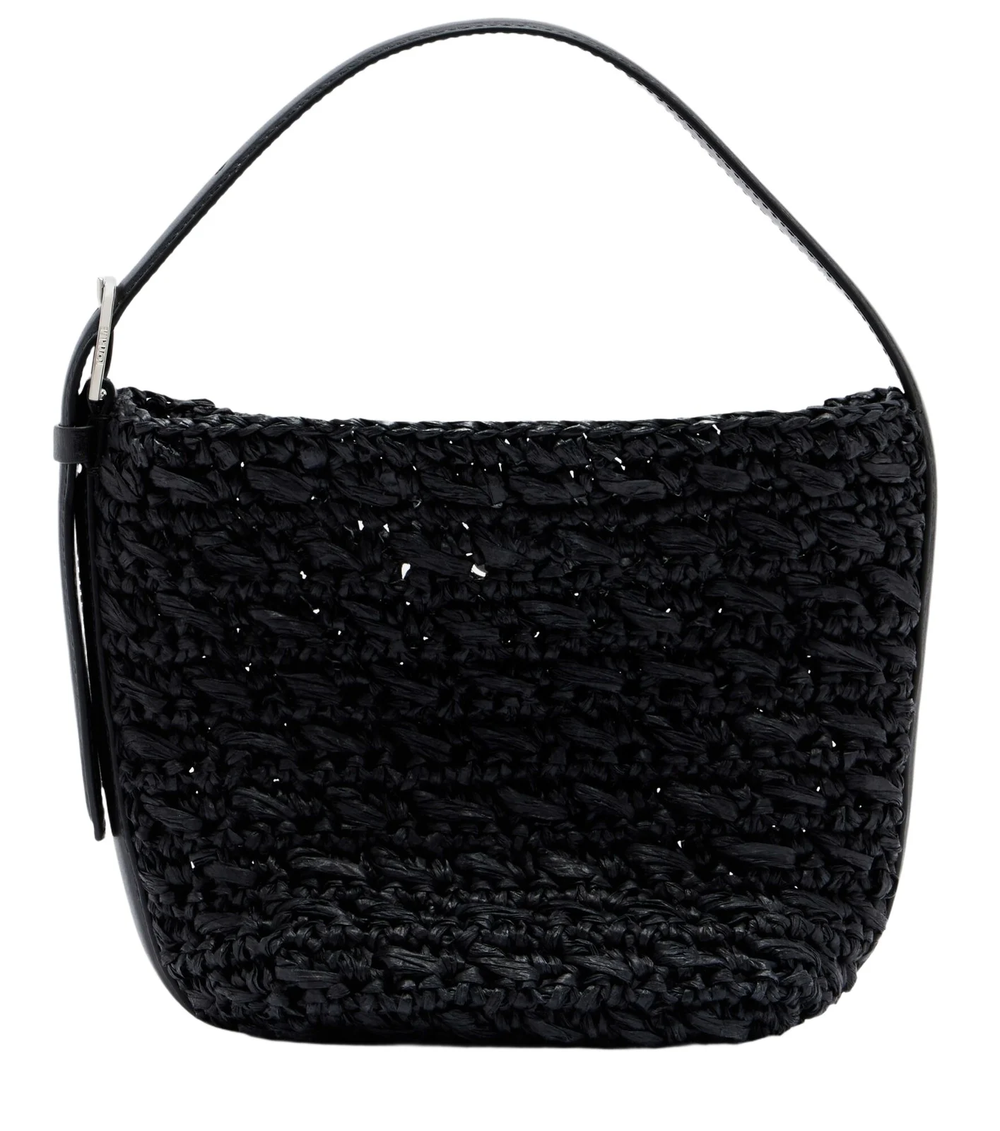 Belted Small raffia top-handle bag
