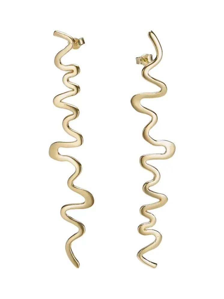 Shore 24kt gold-plated drop earrings