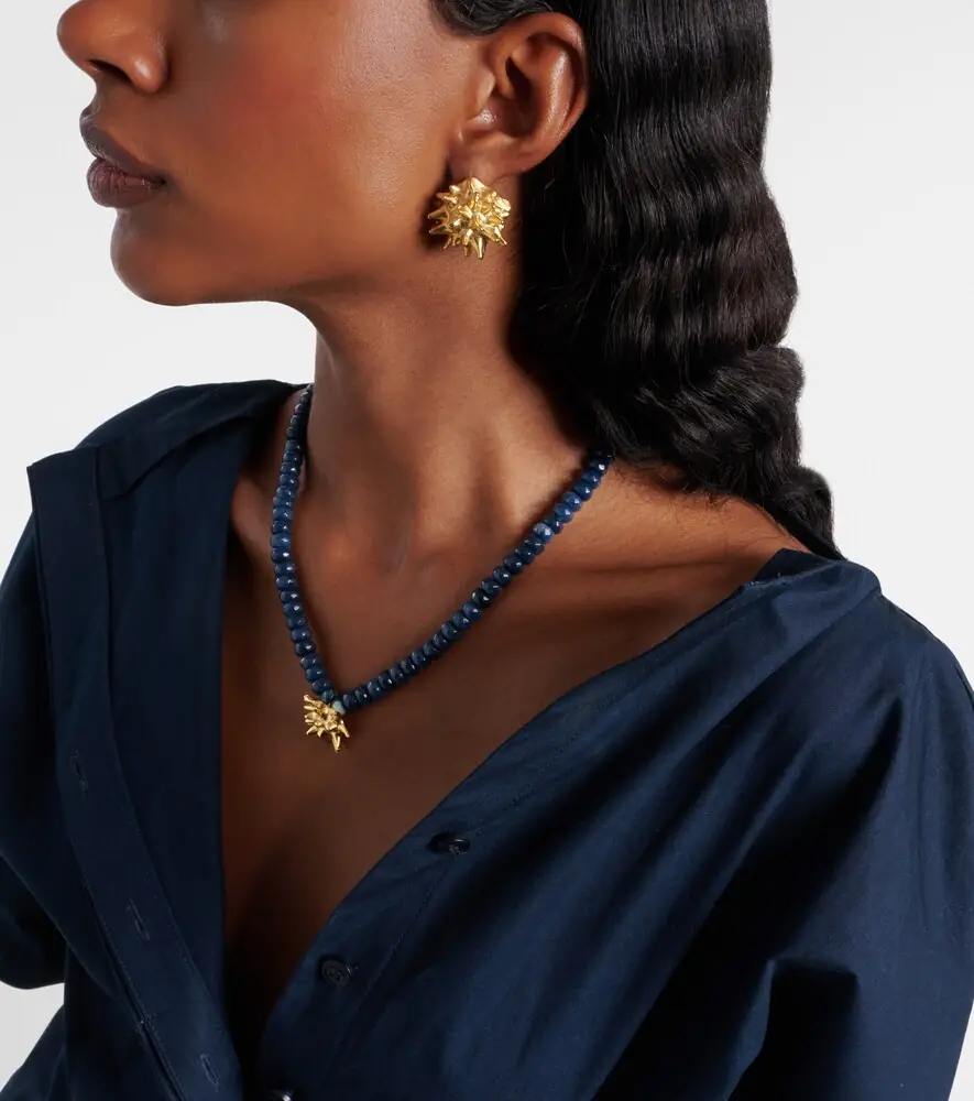 YSSO Sea Urchin 24kt gold-plated earrings | Thumbnail 5