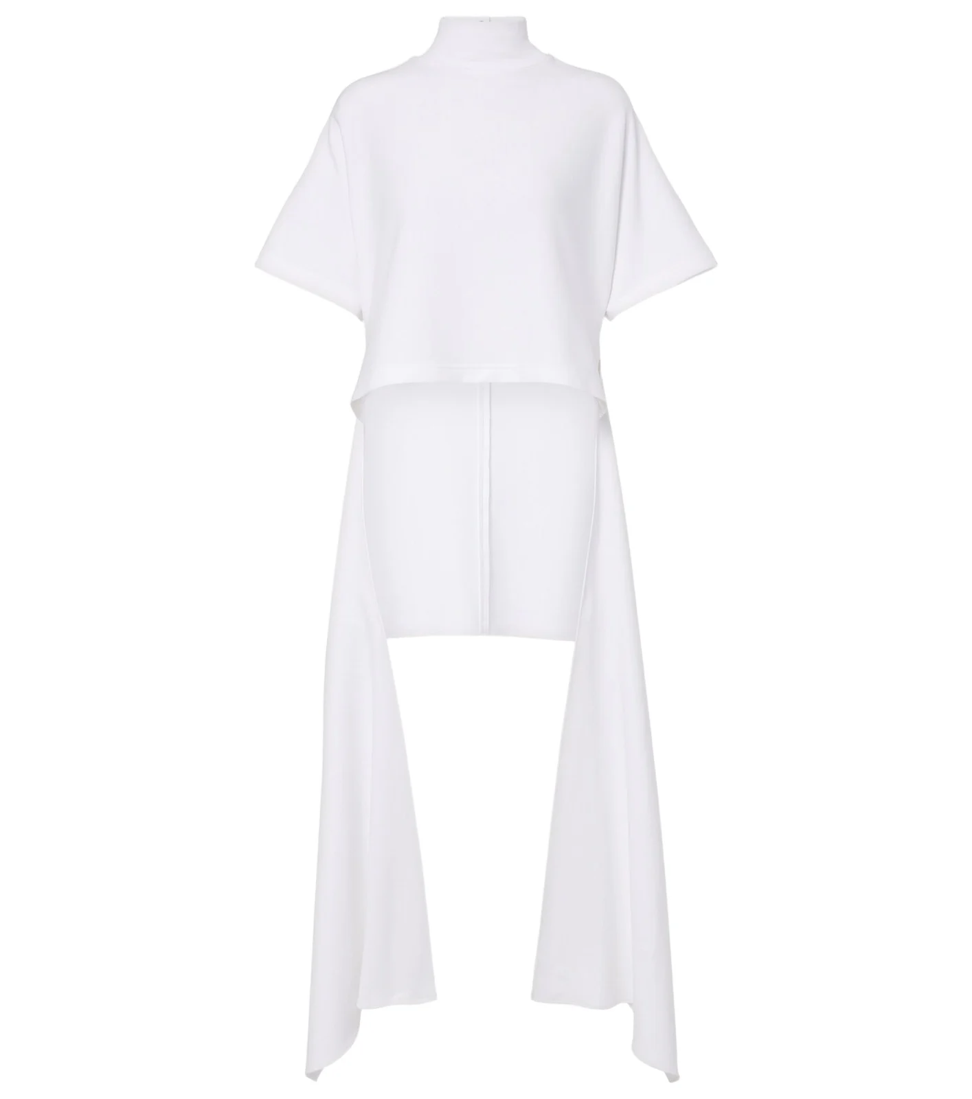 ALAÏA Asymmetric cotton-blend jersey T-shirt