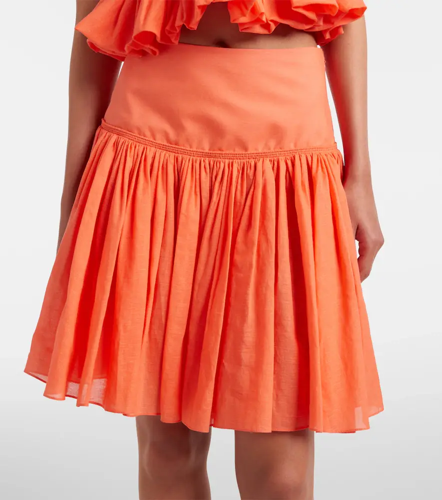 Alaia Alaïa Gathered cotton and linen miniskirt | Thumbnail 3