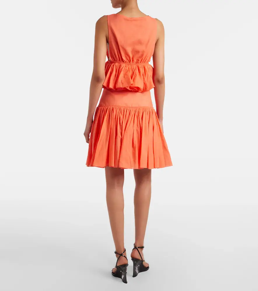 Alaia Alaïa Gathered cotton and linen miniskirt | Thumbnail 4