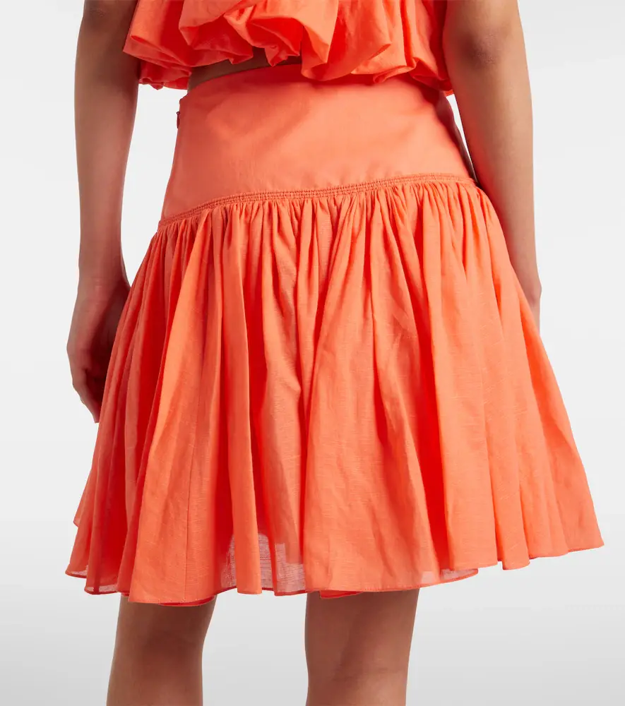 Alaia Alaïa Gathered cotton and linen miniskirt | Thumbnail 5
