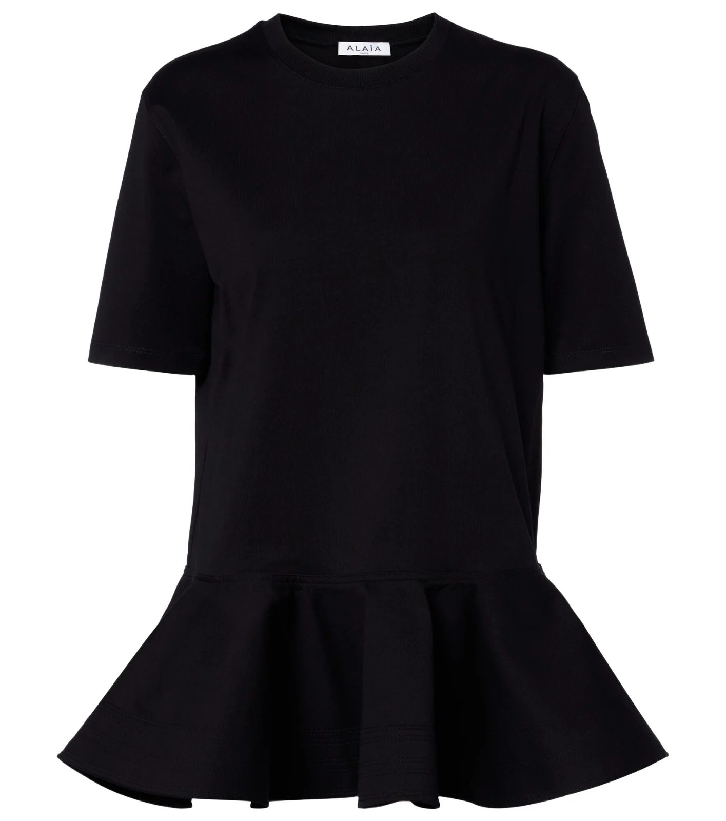 ALAÏA Peplum cotton jersey T-shirt