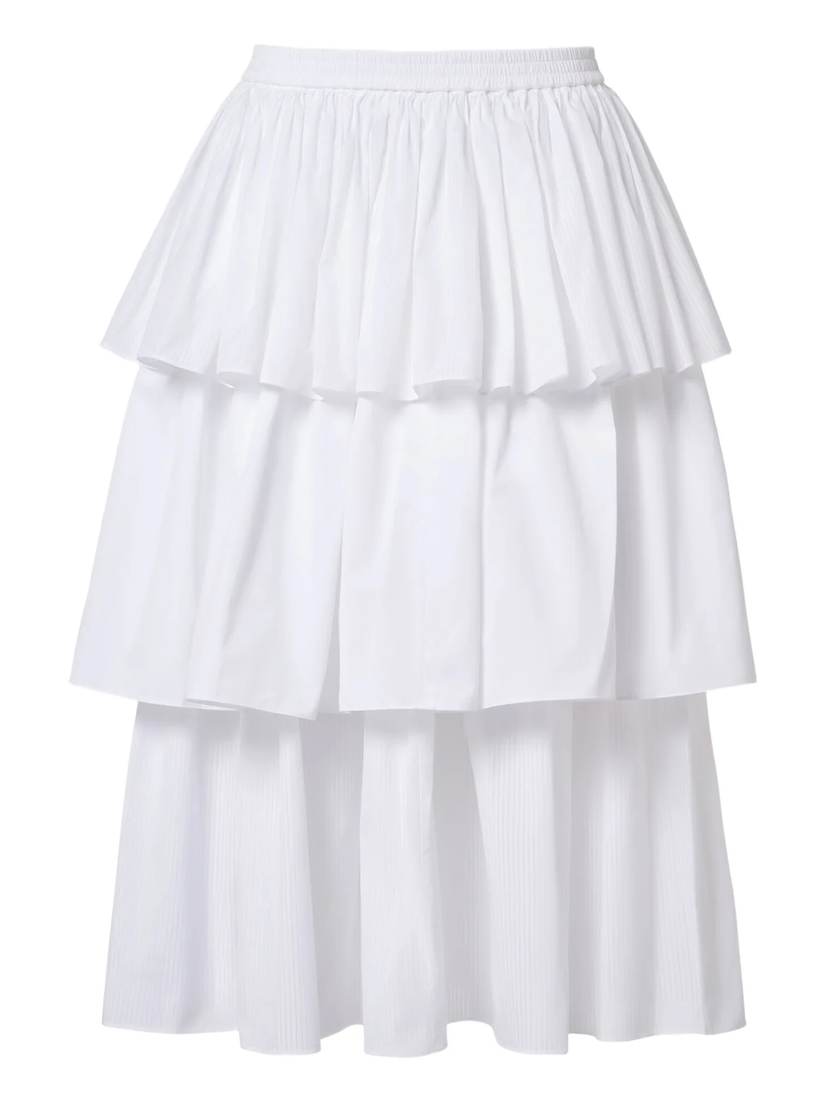 ALAÏA Ruffled tiered cotton midi skirt ALAÏA Ruffled tiered cotton midi skirt