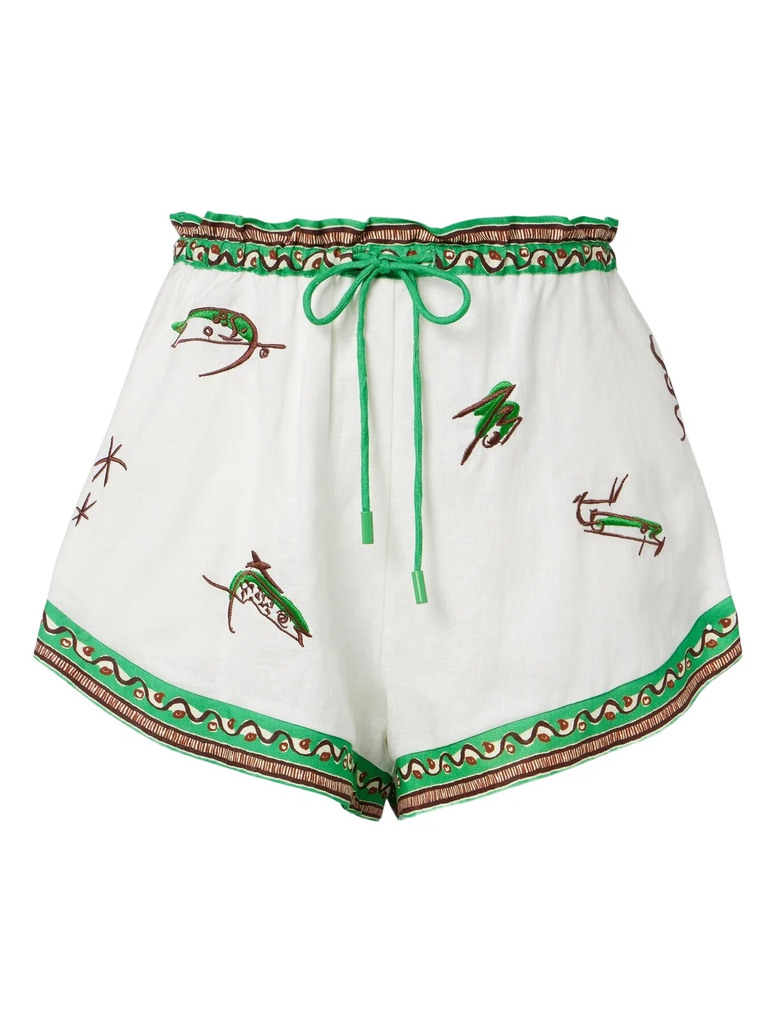 ALÉMAIS Alémais Wanda embroidered linen shorts