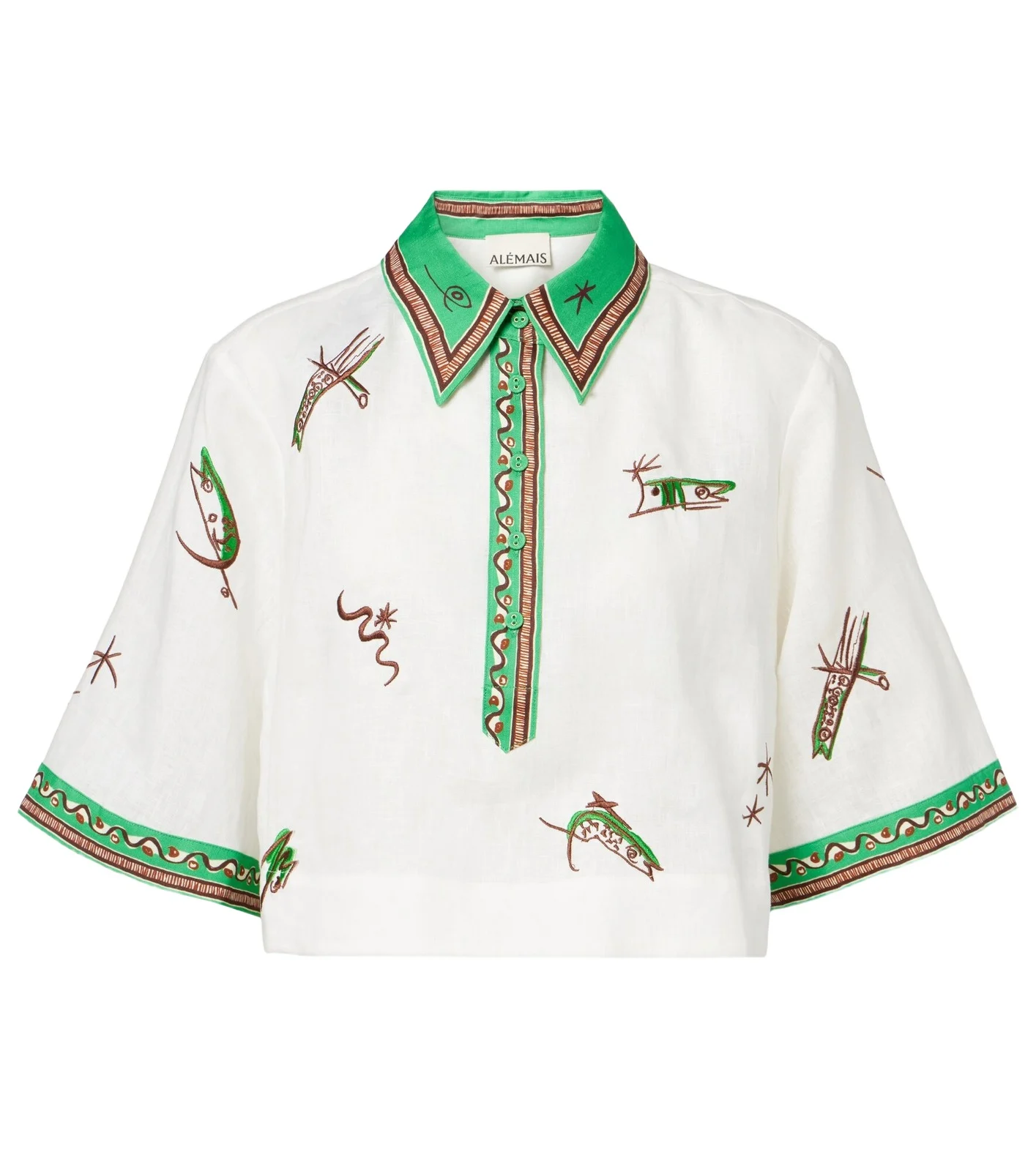 Alémais Wanda embroidered linen shirt