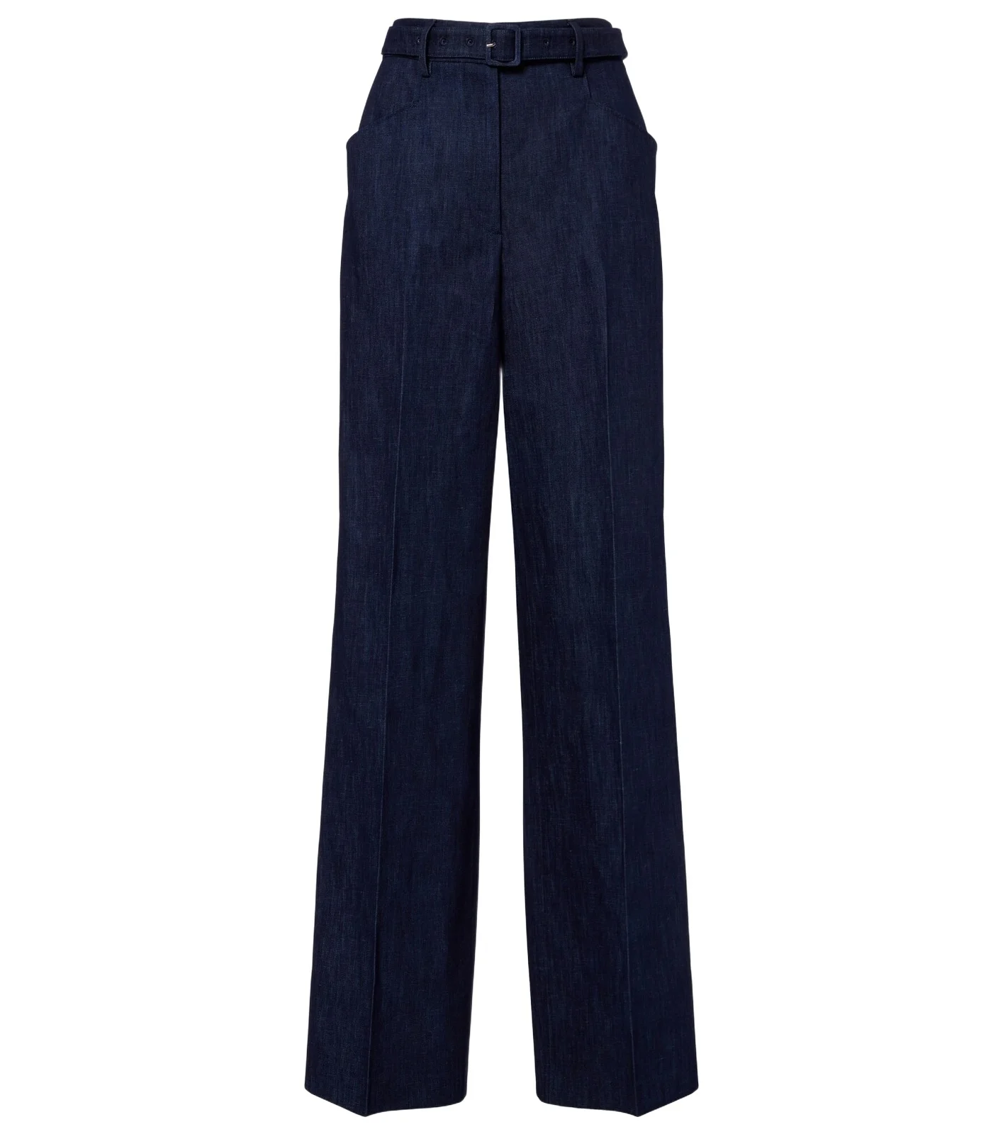 Norman belted denim wide-leg pants Norman belted denim wide-leg pants