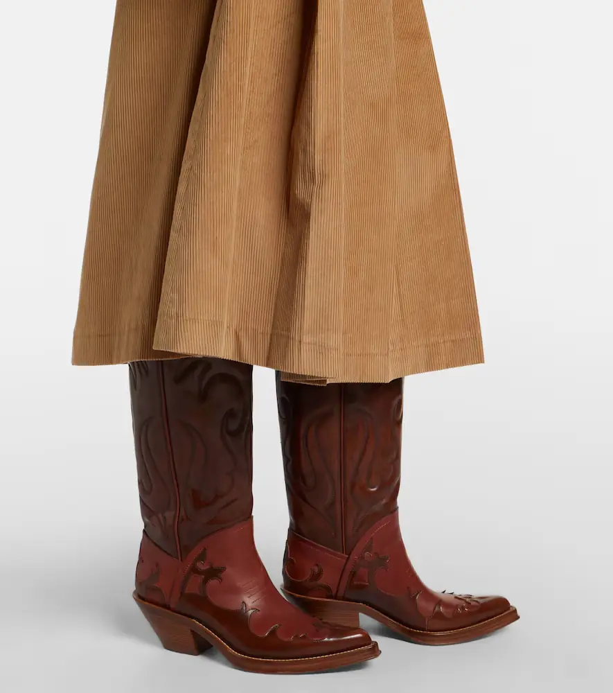 Gabriela Hearst Wesley pleated cotton corduroy midi skirt | Thumbnail 2