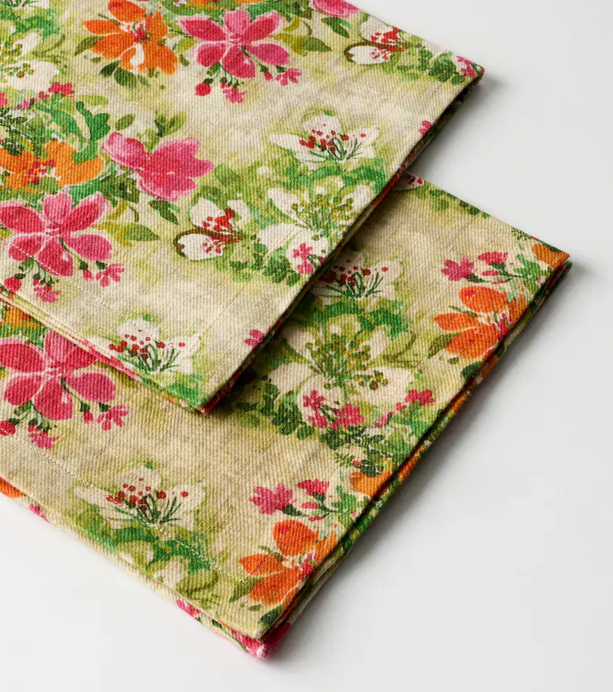 The House of Lyria Potamia set of 2 floral linen napkins | Thumbnail 2